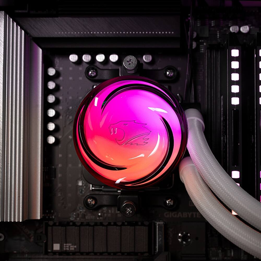 Alt View 12. iBUYPOWER - iBUYPOWER - AW4 360mm Radiator CPU Liquid Cooler (3 x 120mm Core Fans) with RGB Display - White.