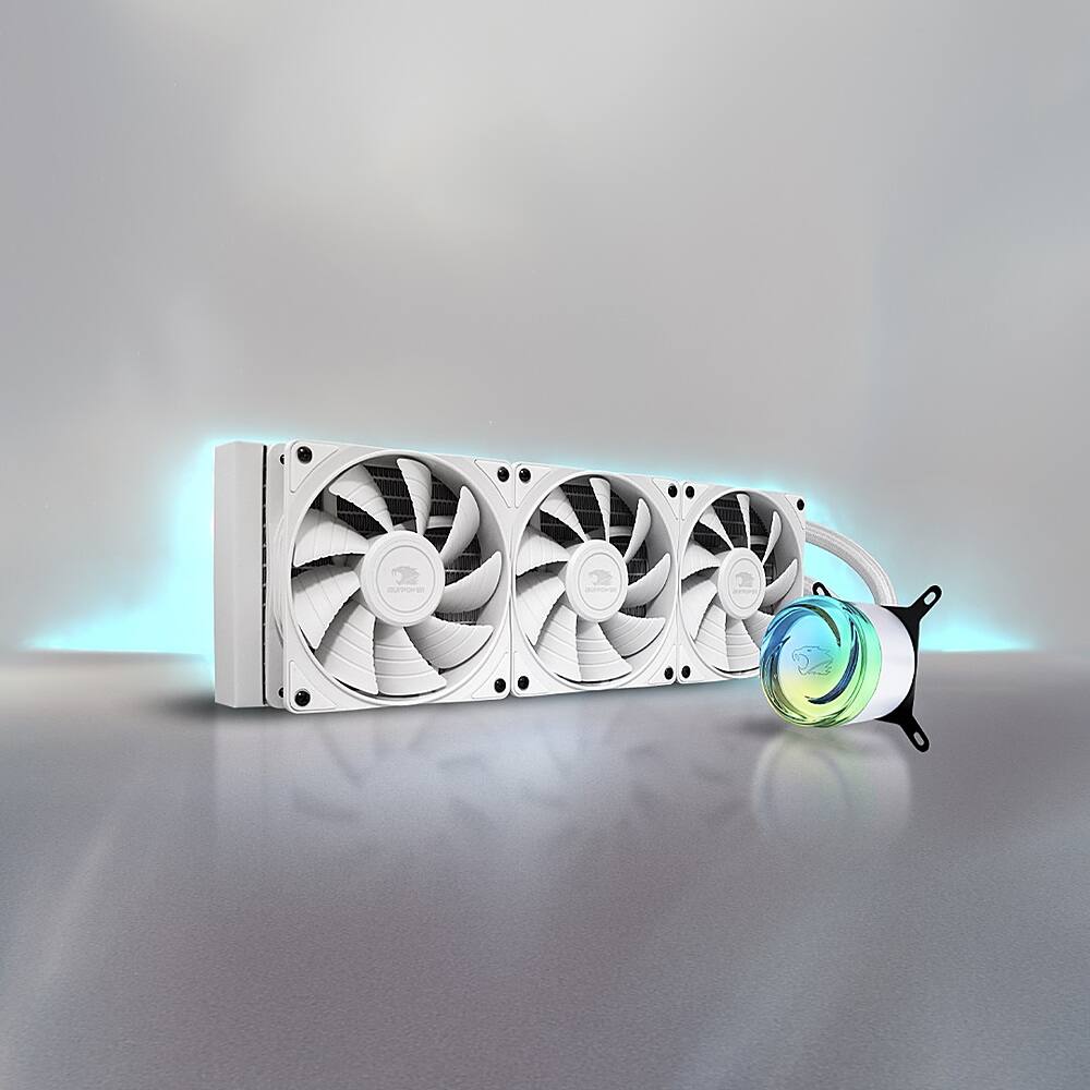 Alt View 15. iBUYPOWER - iBUYPOWER - AW4 360mm Radiator CPU Liquid Cooler (3 x 120mm Core Fans) with RGB Display - White.