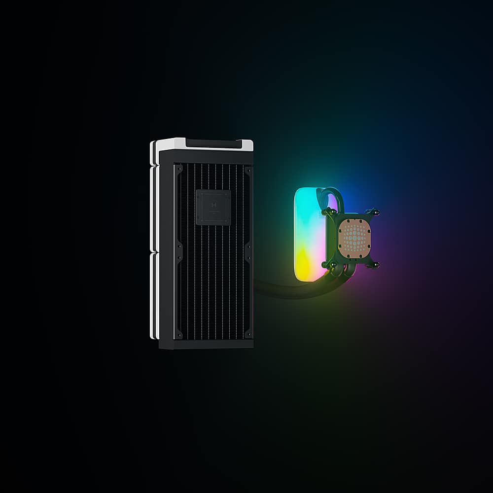 Alt View 12. HYTE - HYTE - THICC Q60 240mm Radiator AIO CPU Liquid Cooler With 5" Ultraslim IPS Display - Powered By Nexus Link - White.