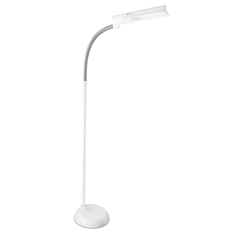 Front. OttLite - 13w Wingshade Floor Lamp - White.