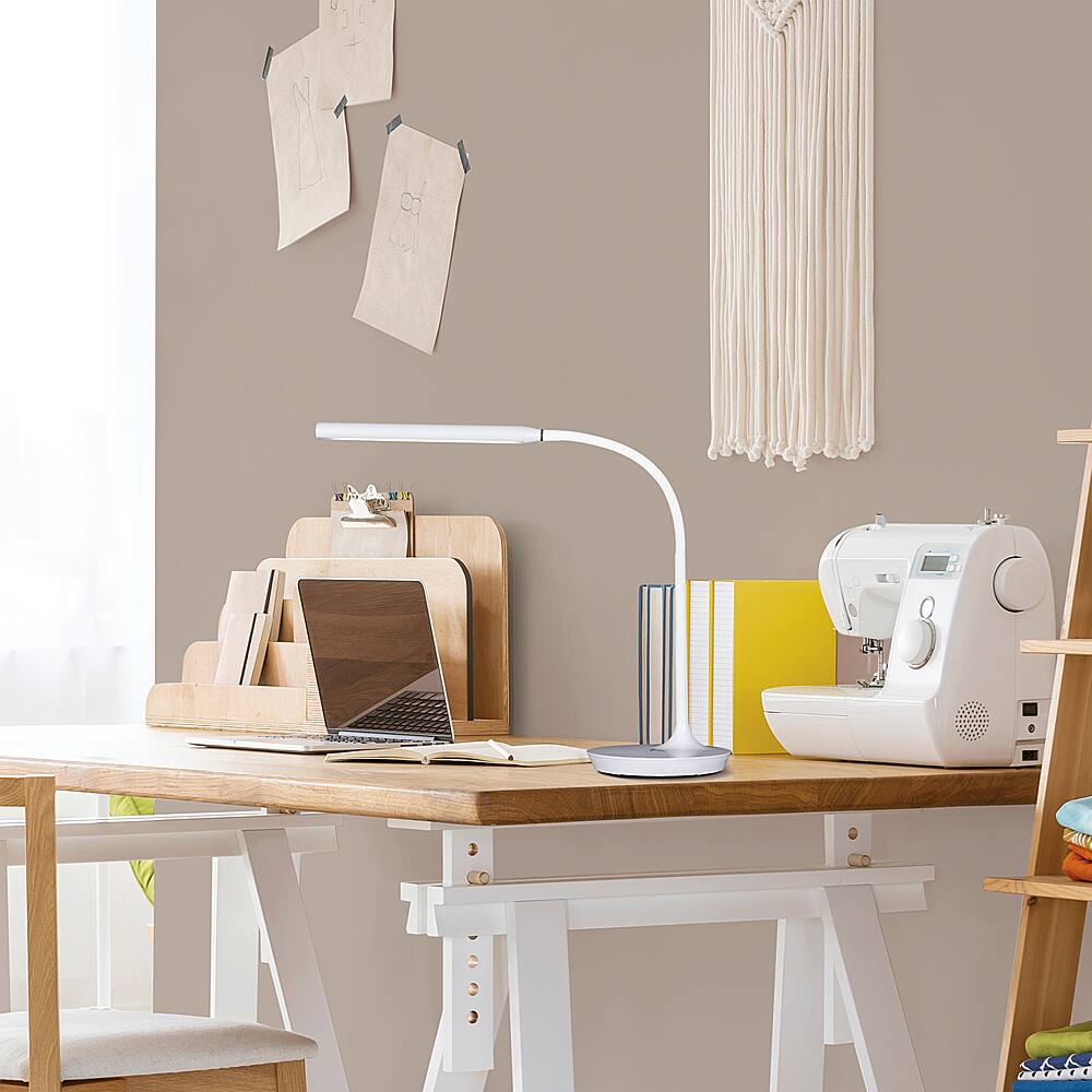 Alt View 12. OttLite - Extended Reach LED Desk Lamp - White.