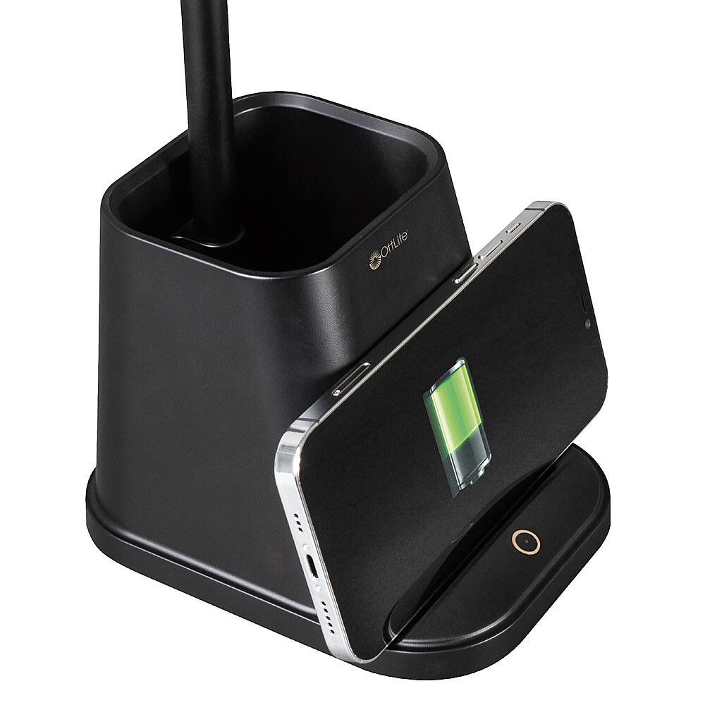 OttLite Merge LED Desk Lamp with Wireless Charging Black CS7QAK1W