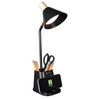 OttLite Merge LED Desk Lamp with Wireless Charging - White - Front_Zoom