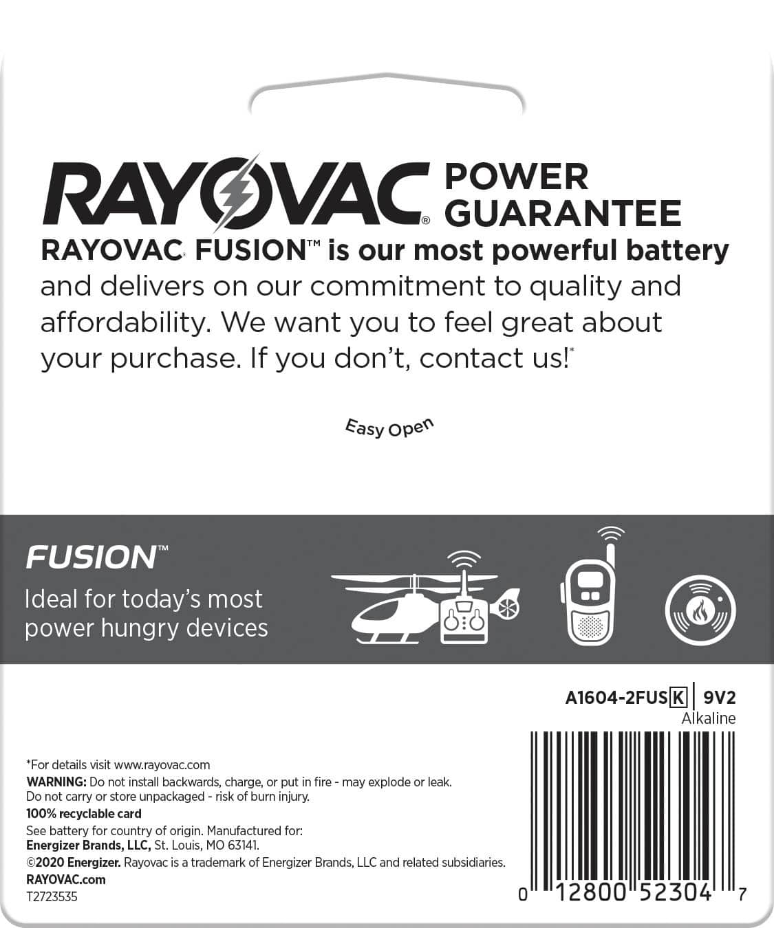 Alt View 1. Rayovac - Rayovac Fusion 9V Batteries (2 Pack), Alkaline 9 Volt Batteries - Silver.