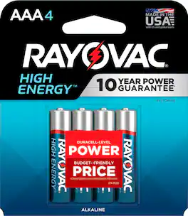 Rayovac - High Energy AAA Batteries (4 Pack), Alkaline Triple A Batteries