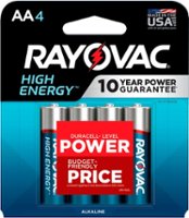 Rayovac High Energy AA Batteries (4 Pack), Double A Alkaline Batteries - Front_Zoom