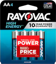 Rayovac - High Energy AA Batteries (4 Pack), Double A Alkaline Batteries - Front_Zoom