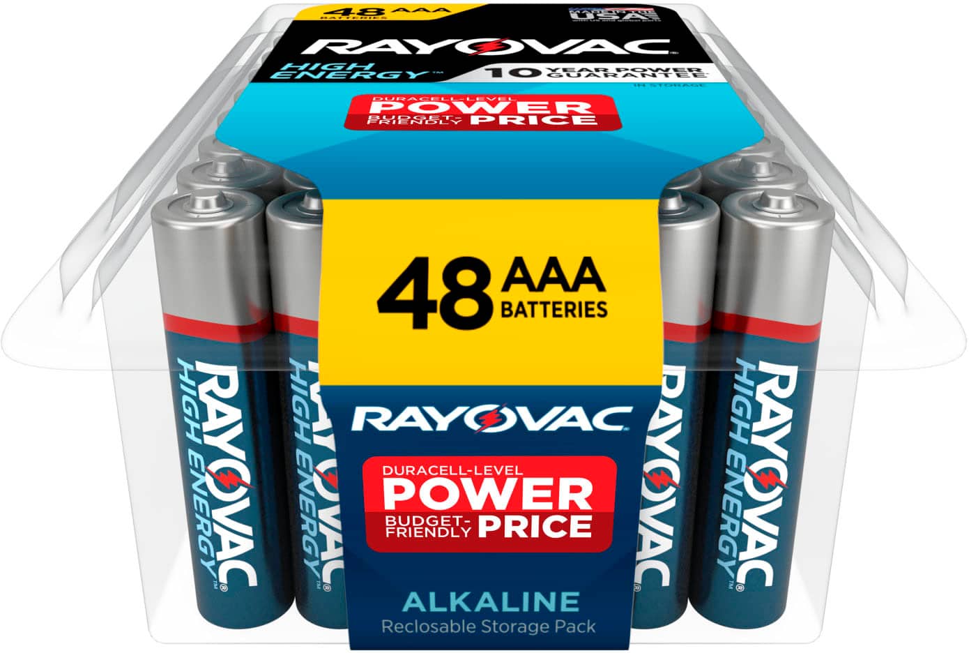 Rayovac - High Energy AAA Batteries (48 Pack), Alkaline Triple A Batteries - Front_Zoom