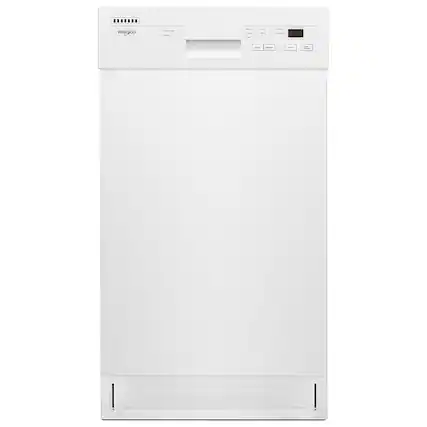 Front. Whirlpool - Front Control Built-In Dishwasher with Cycle Memory and 50 dBA - White.