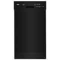 Whirlpool - 18 inch Front Control Built-In Stainless Steel Tub Dishwasher with Cycle Memory and 50 dBA - Black