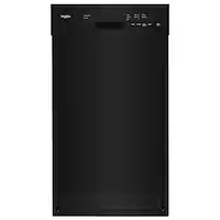 Whirlpool - 18" Front Control Built-In Stainless Steel Tub Dishwasher with Cycle Memory and 50 dBA - Black - Front_Zoom