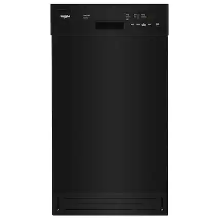 Front. Whirlpool - Front Control Built-In Dishwasher with Cycle Memory and 50 dBA - Black.