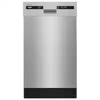 Whirlpool - 18" Front Control Built-In Tub Dishwasher with Cycle Memory and 50 dBA - Stainless Steel - Front_Zoom