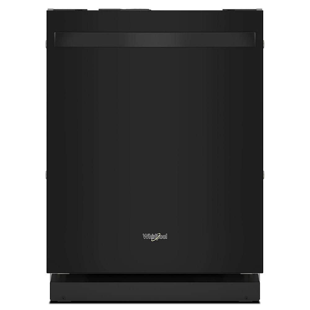 Front. Whirlpool - Top Control Built-In Dishwasher with 3rd Rack and 44 dBA - Black.