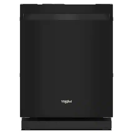 Front. Whirlpool - Top Control Built-In Dishwasher with 3rd Rack and 44 dBA - Black.