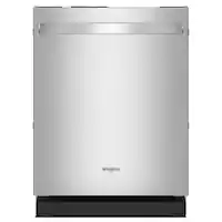 Whirlpool - 24" Top Control Built-In Tub Dishwasher with 3rd Rack, Flush Installation, 44 dBA - Stainless Steel - Front_Zoom