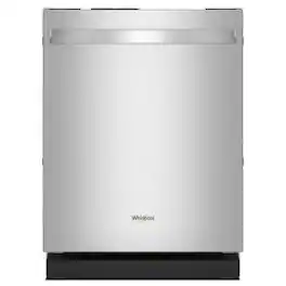 Whirlpool - 24" Top Control Built-In Tub Dishwasher with 3rd Rack, Flush Installation, 44 dBA - Stainless Steel