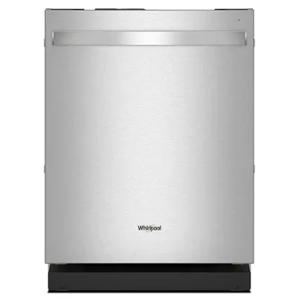 Front. Whirlpool - Top Control Built-In Dishwasher with 3rd Rack and 44 dBA - Stainless Steel.