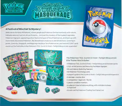 Pokmon Trading Card Game: Twilight Masquerade Elite Trainer Box 189-87798 - Best Buy Pokmon Trading Card Game: Twilight Masquerade Elite Trainer Box 189-87798 - Best Buy