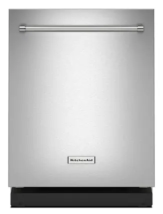 Front. KitchenAid - Top Control Built-In Dishwasher with FreeFlex Fit Third Level Rack, 39 dBA - Stainless Steel.