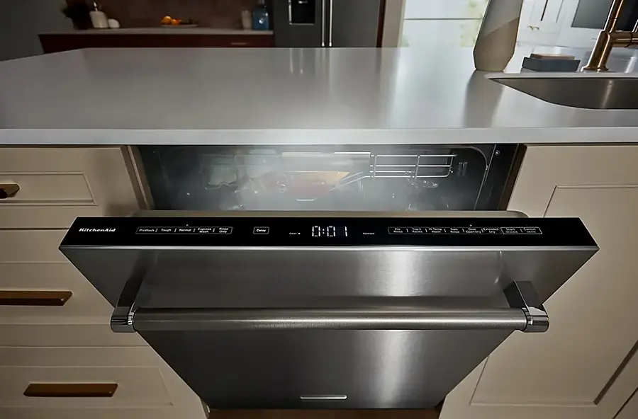 Alt View 16. KitchenAid - Top Control Built-In Dishwasher with FreeFlex Fit Third Level Rack, 39 dBA - Stainless Steel.