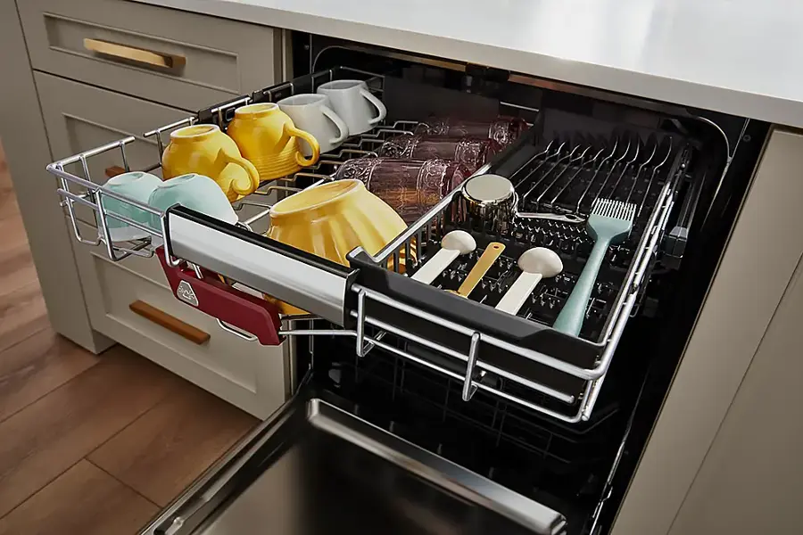 Alt View 17. KitchenAid - Top Control Built-In Dishwasher with FreeFlex Fit Third Level Rack, 39 dBA - Stainless Steel.