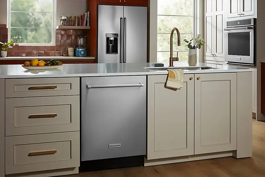 Alt View 22. KitchenAid - Top Control Built-In Dishwasher with FreeFlex Fit Third Level Rack, 39 dBA - Stainless Steel.