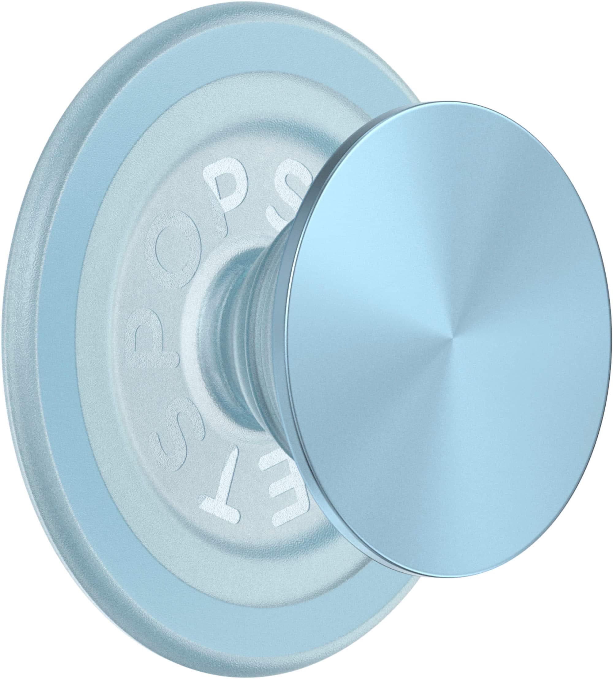 Front. PopSockets - PopSockets - MagSafe Round PopGrip Cell Phone Grip & Stand, with Adapter Ring - Blue Sigh.