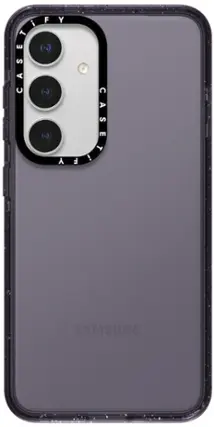 The image features a purple Samsung phone case with a clear window on the back. The case is designed to protect the phone while showcasing the camera lenses. The case is made of a hard plastic material, providing durability and protection for the phone. The Samsung logo is also visible on the case, indicating the brand and the phone model.