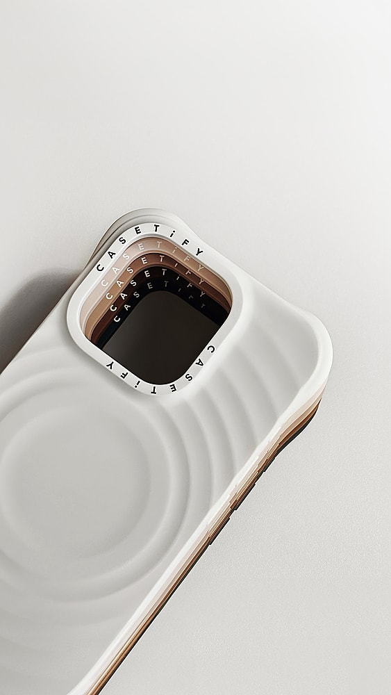 Alt View 15. CASETiFY - Essentials Ripple Case with MagSafe for Apple iPhone 15 Pro - Oat.