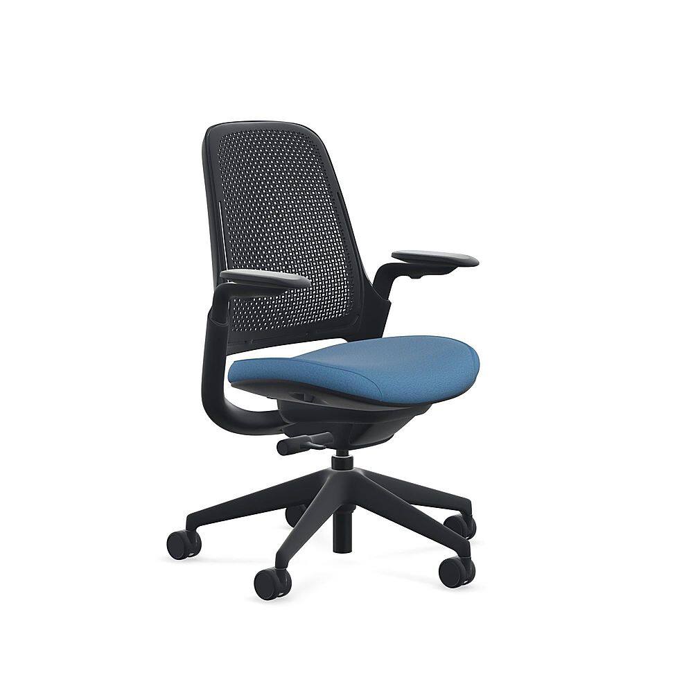 Front. Steelcase - Series 1 Air Chair with Black Frame - Era Cobalt / Black Frame.