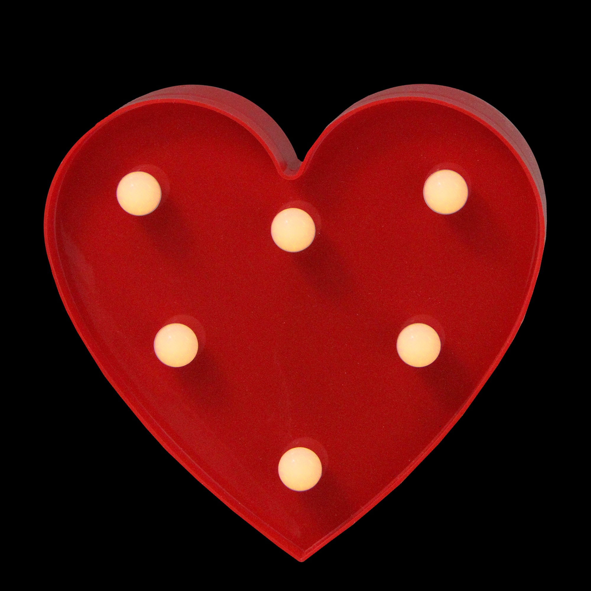 Northlight - 6" Heart LED Valentine's Day Marquee Wall Sign - Red