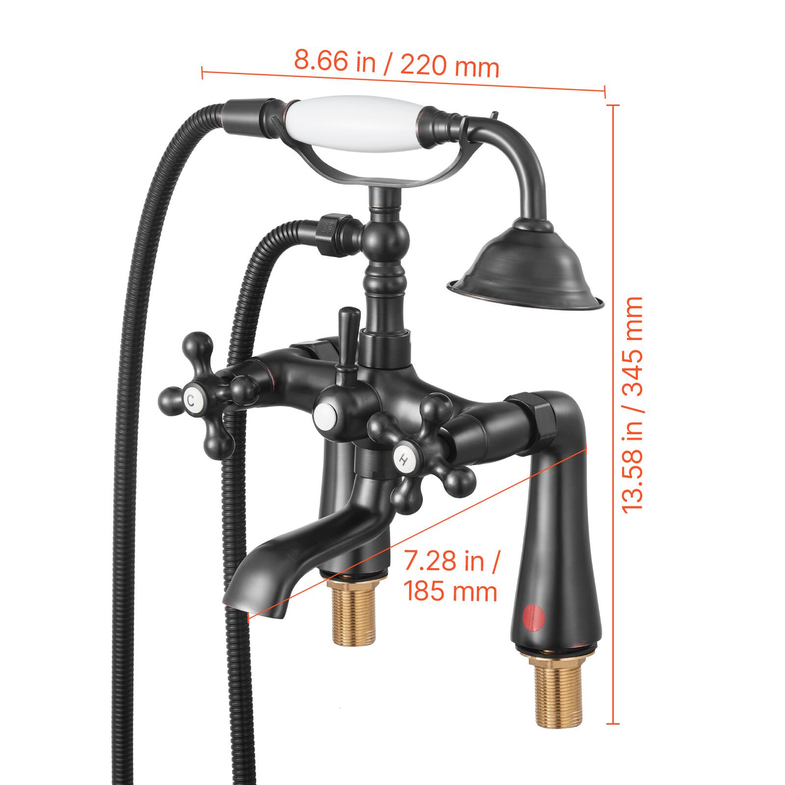 8.66 in / 220 mm  
220 mm  
7.28 in / 185 mm  
13.58 in / 345 mm