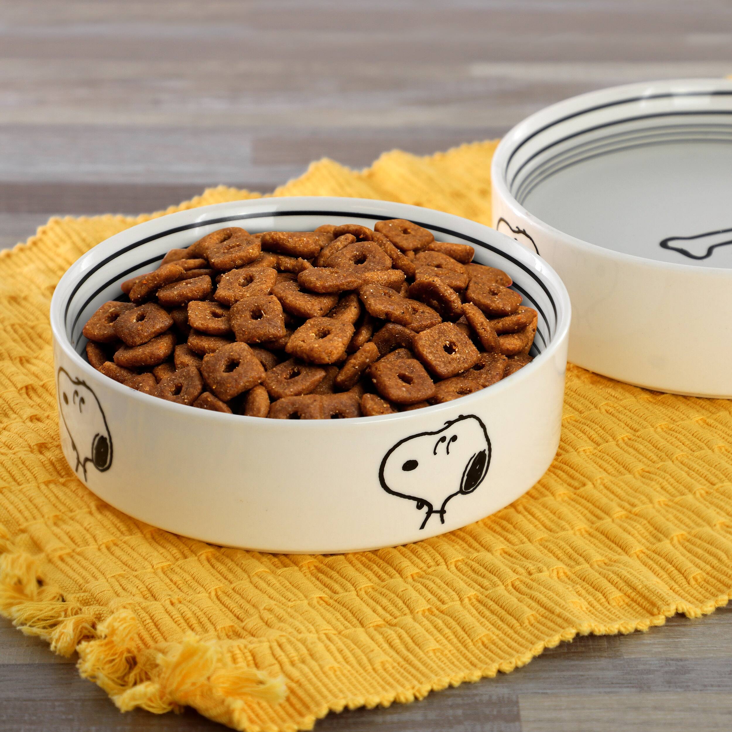 Alt View 2. Peanuts - Peanuts Snoopy Suppertime Favorites 6.5in Stoneware Pet Bowl - White and Black.