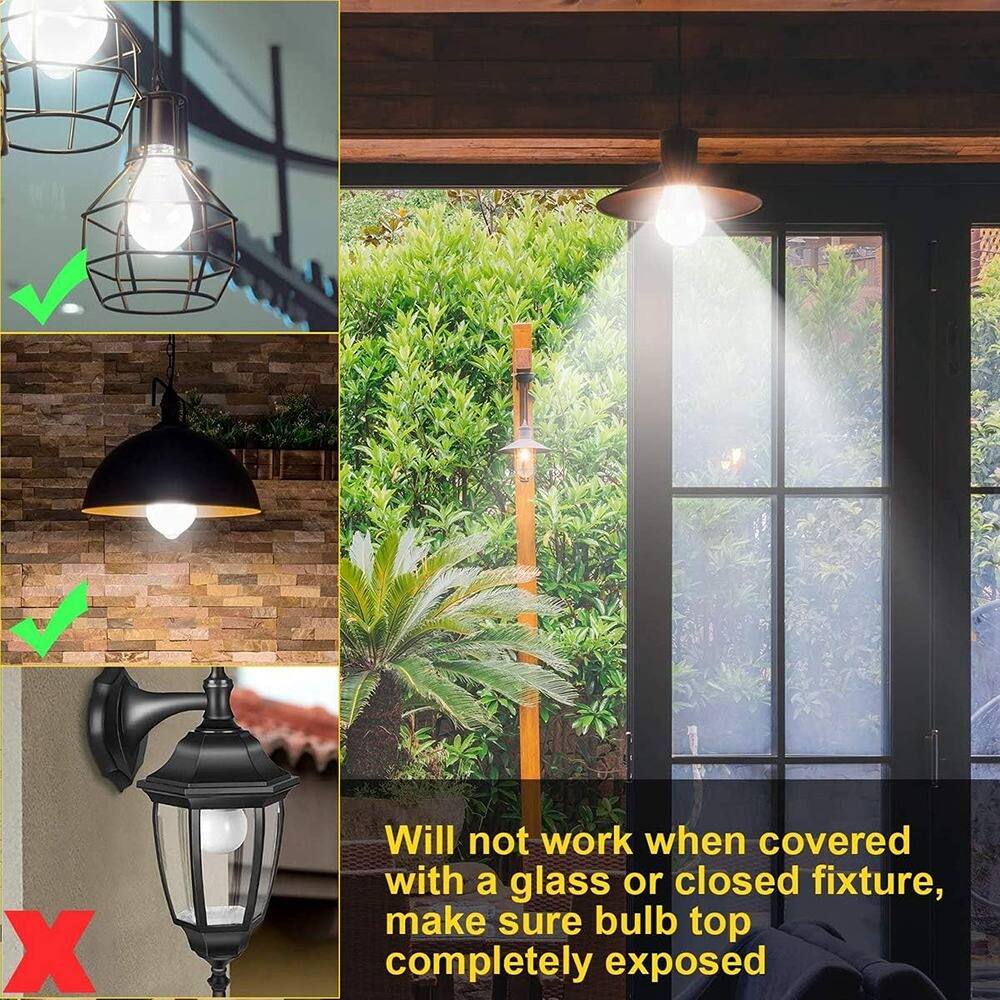 Will not work when covered with a glass or closed fixture, make sure bulb top completely exposed