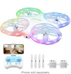Snaptain - K30 Mini 720P HD Camera Drone with Colorful Lighting and Remote Controller - White