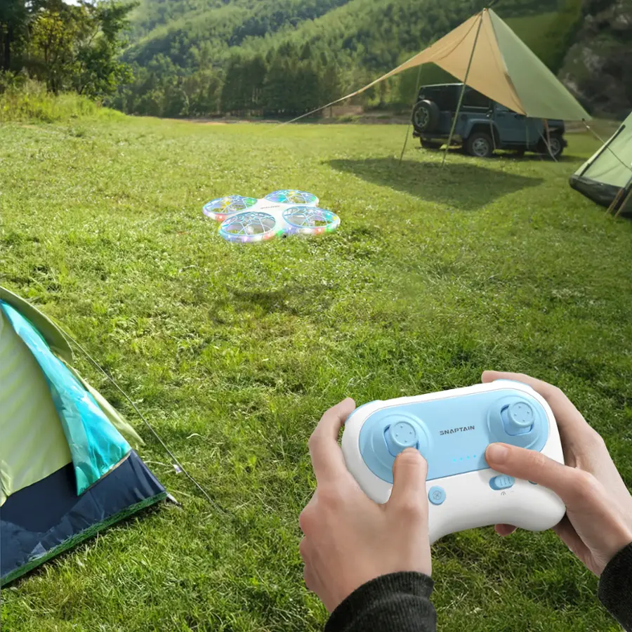 Alt View 13. Snaptain - K30 Mini 720P HD Camera Drone with Colorful Lighting and Remote Controller - White.