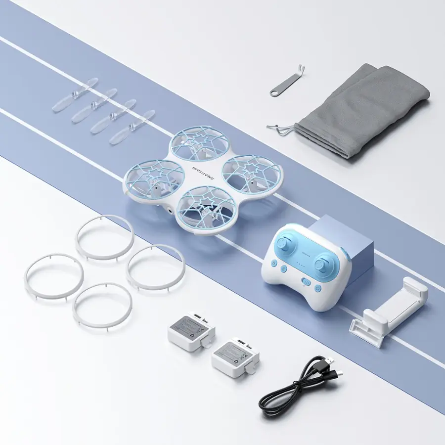 Alt View 14. Snaptain - K30 Mini 720P HD Camera Drone with Colorful Lighting and Remote Controller - White.