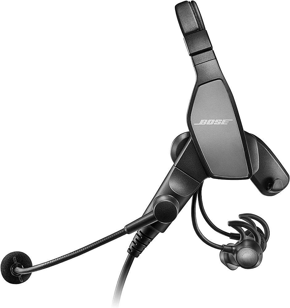 Left. Bose - ProFlight Series 2 Bluetooth Noise-Cancelling In-Ear Aviation Headset - Black.