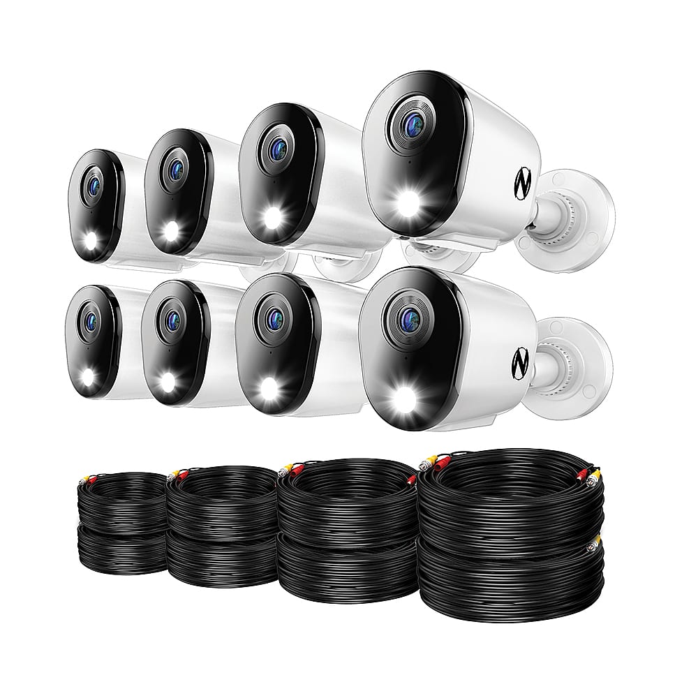 Angle. Night Owl - 12 Channel 8 Camera Indoor/Outdoor Wired 4K 2TB DVR Security System with 2-way Audio - Black/White.