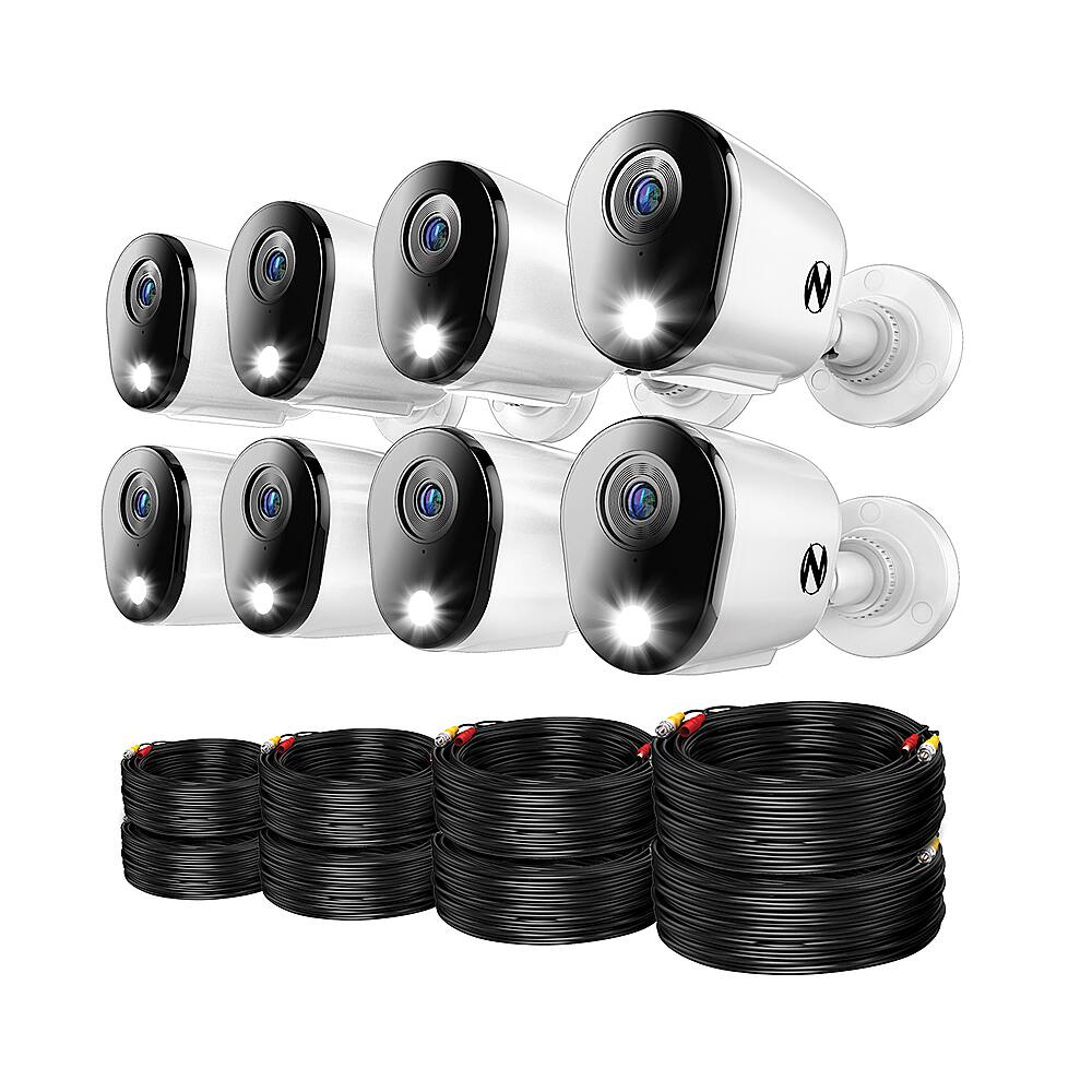 Angle. Night Owl - 12 Channel 8 Camera Indoor/Outdoor Wired 4K 2TB DVR Security System with 2-way Audio - Black/White.
