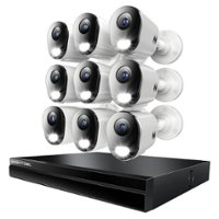 Night Owl - 24 Channel 9 Camera Indoor/Outdoor Wired IP 4K 4TB NVR Security System with 2-way Audio - Black/White - Front_Zoom