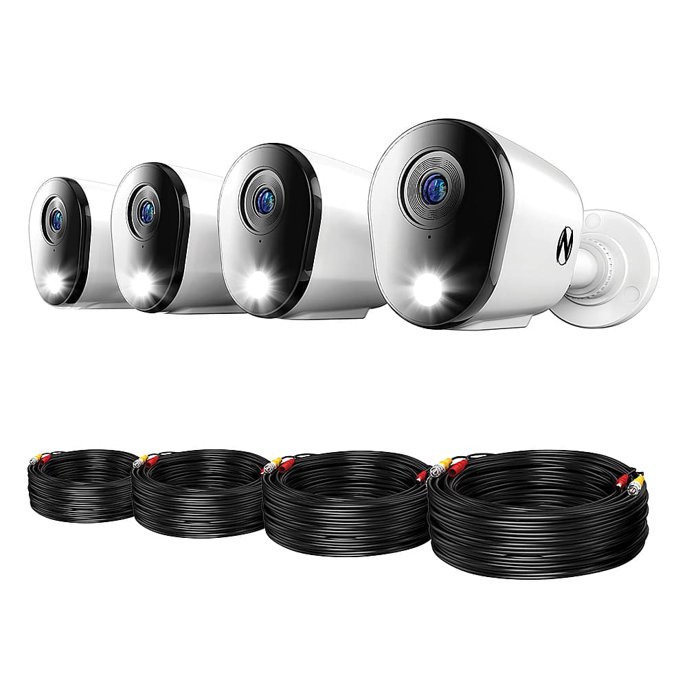 Angle. Night Owl - 12 Channel 4 Camera Indoor/Outdoor Wired 4K 1TB DVR Security System with 2-way Audio - Black/White.