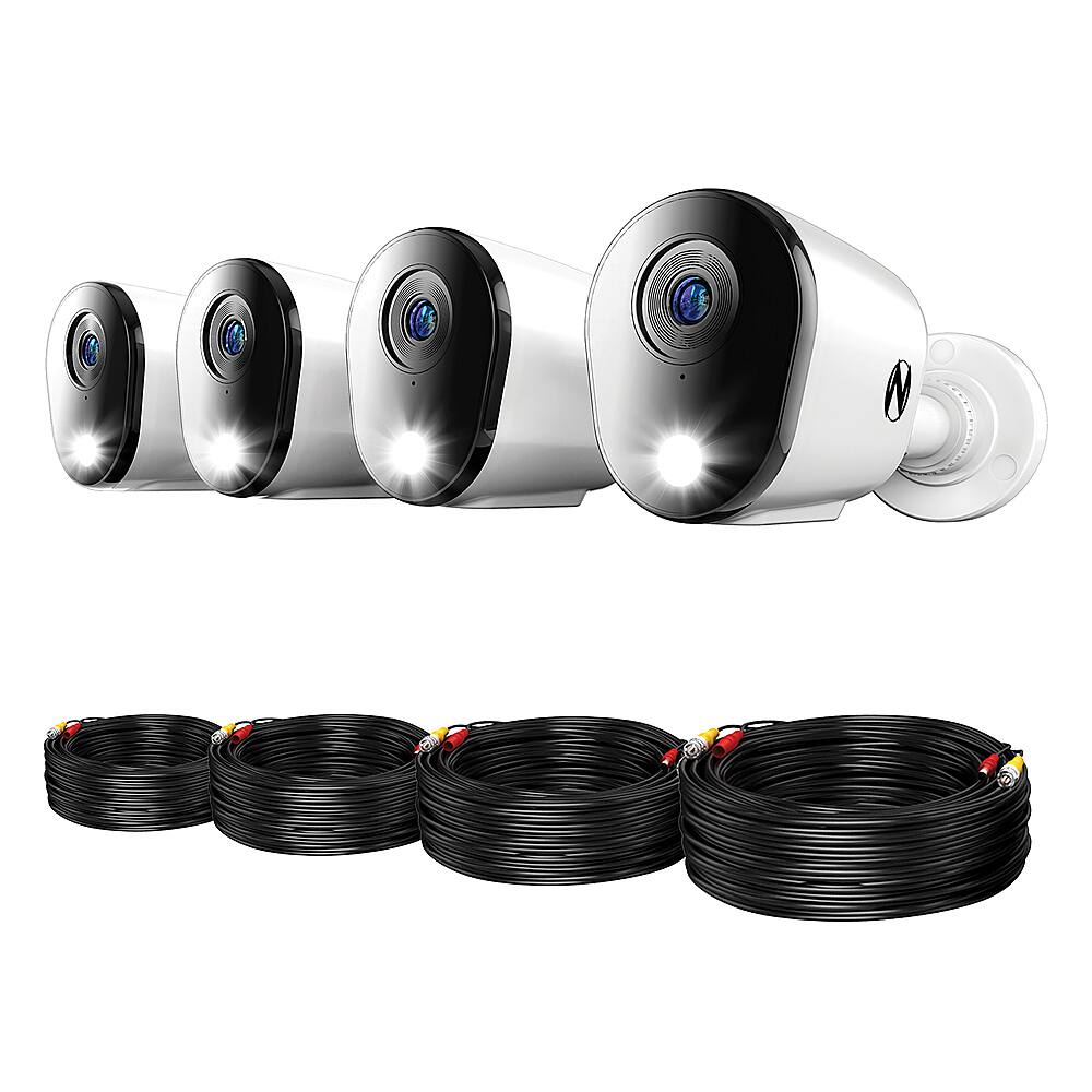 Angle. Night Owl - 12 Channel 4 Camera Indoor/Outdoor Wired 4K 1TB DVR Security System with 2-way Audio - Black/White.