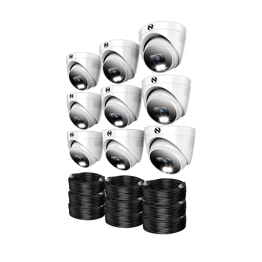 Angle. Night Owl - 24 Channel 9 Dome Camera Indoor/Outdoor Wired IP 4K 4TB NVR Security System with 2-way Audio - Black/White.