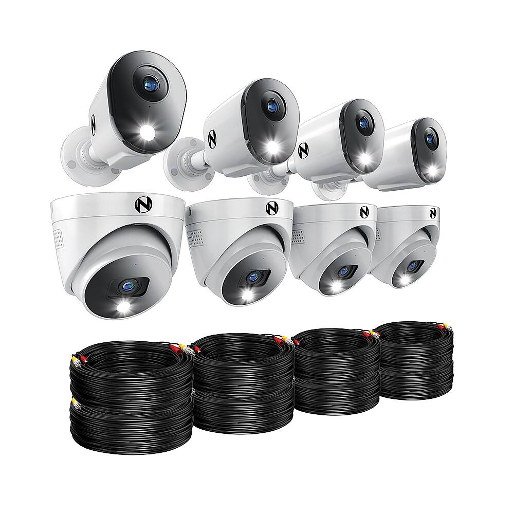 Angle. Night Owl - 12 Channel 8 Camera Indoor/Outdoor Wired 2K 2TB DVR Security System with 2-way Audio - Black/White.