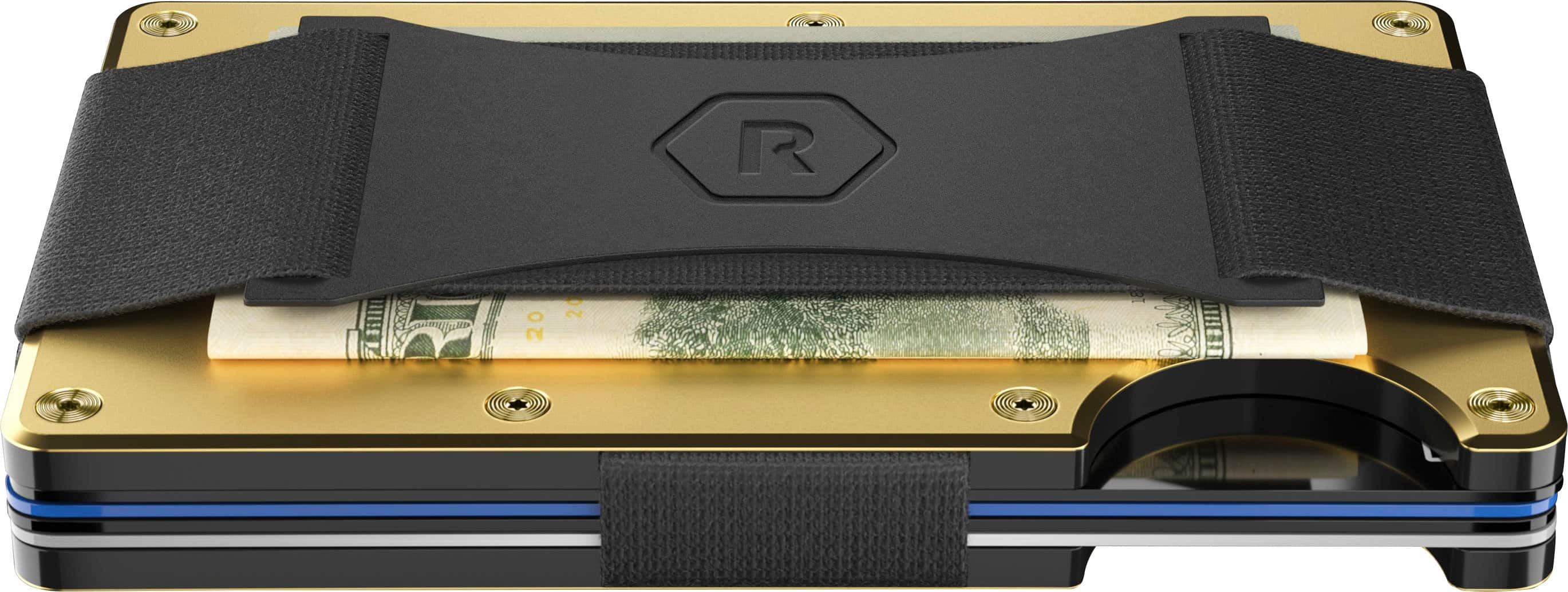 Angle View: The Ridge Wallet - 24 Karat Gold - 24 Karat Gold