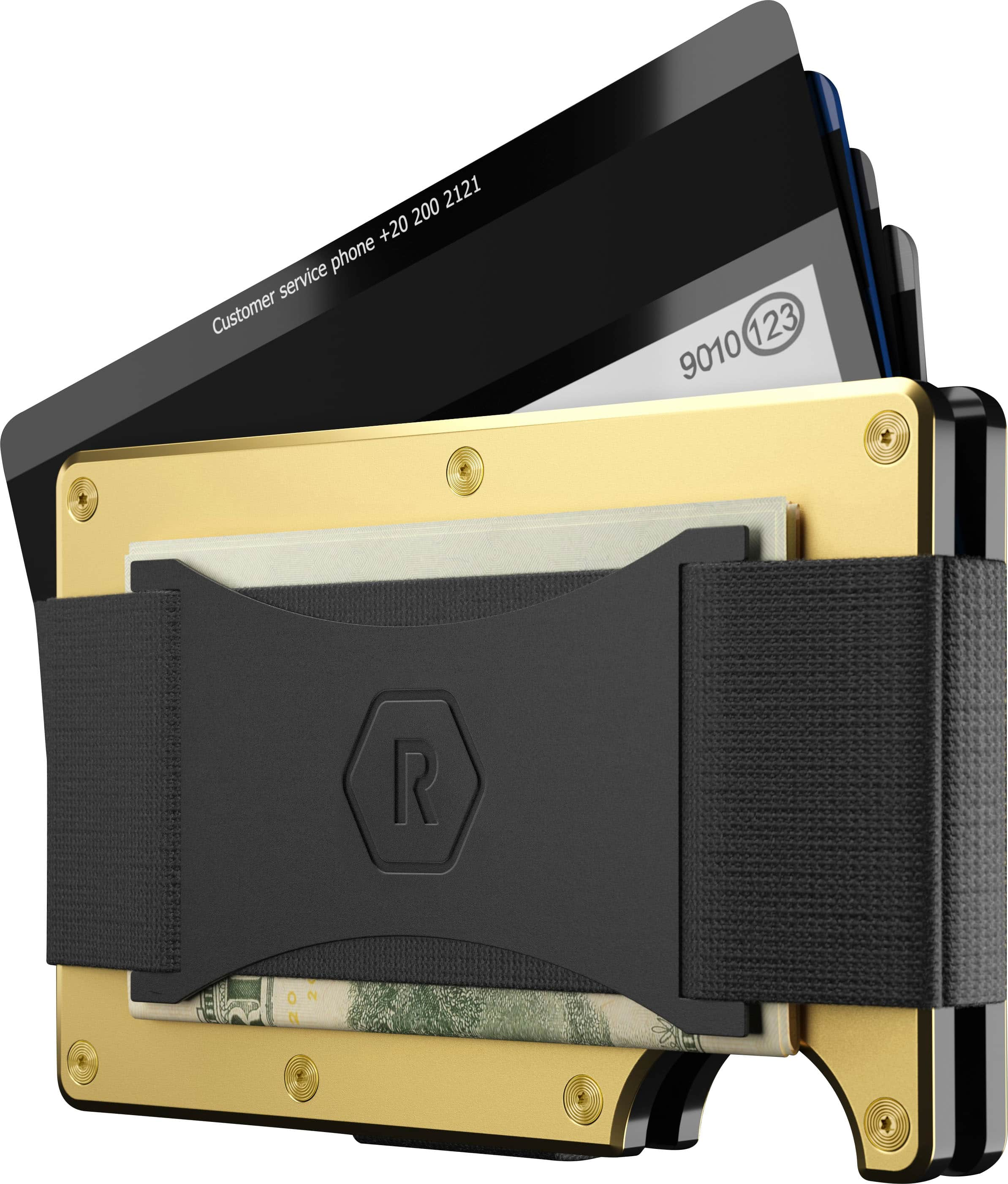 Left View: The Ridge Wallet - 24 Karat Gold - 24 Karat Gold