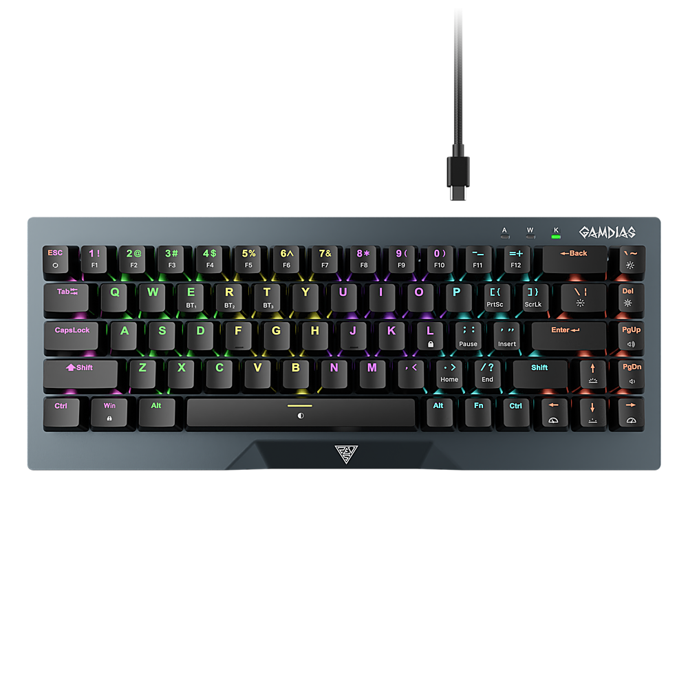 GAMDIAS - Hermes M4 65% Wired Mechanical Gaming Keyboard with RGB Backlighting - Gunmetal Grey - Front_Zoom