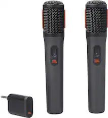 Front. JBL - PartyBox Digital Wireless Microphones - Black.